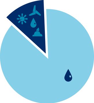 Diagramm zur Zusammensetzung des Stromproduktes Energy Blue