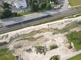 Die Bauphase aus der Vogelperspektive