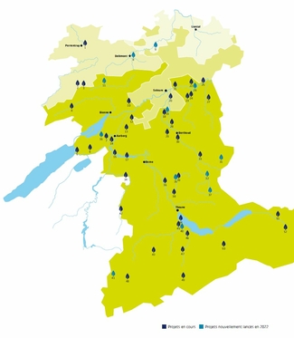 Plan de projets dans les Cantons de Berne, Soleure et Jura