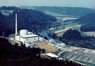 The Mühleberg nuclear power plant in 1972.