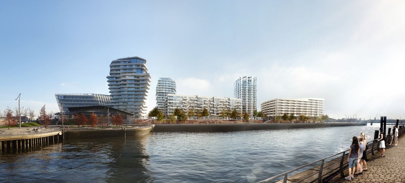 Strandkai Hamburg Nah am Wasser gebaut