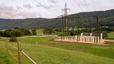 Ansicht der Unterstation Sorvilier nach der Inbetriebnahme