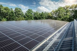 Solar panels on a roof