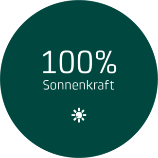 Diagramm zur Zusammensetzung des Stromproduktes Energy Green: 100% Sonnenkraft