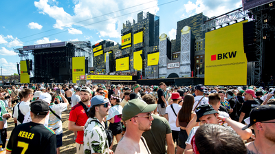 Bühne Openair Frauenfeld mit BKW Werbespot
